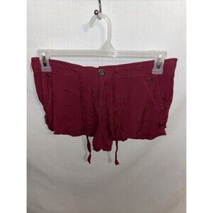 Bebop Casual Shorts Women’s Size Medium Red Zip Fly Drawstring Pockets